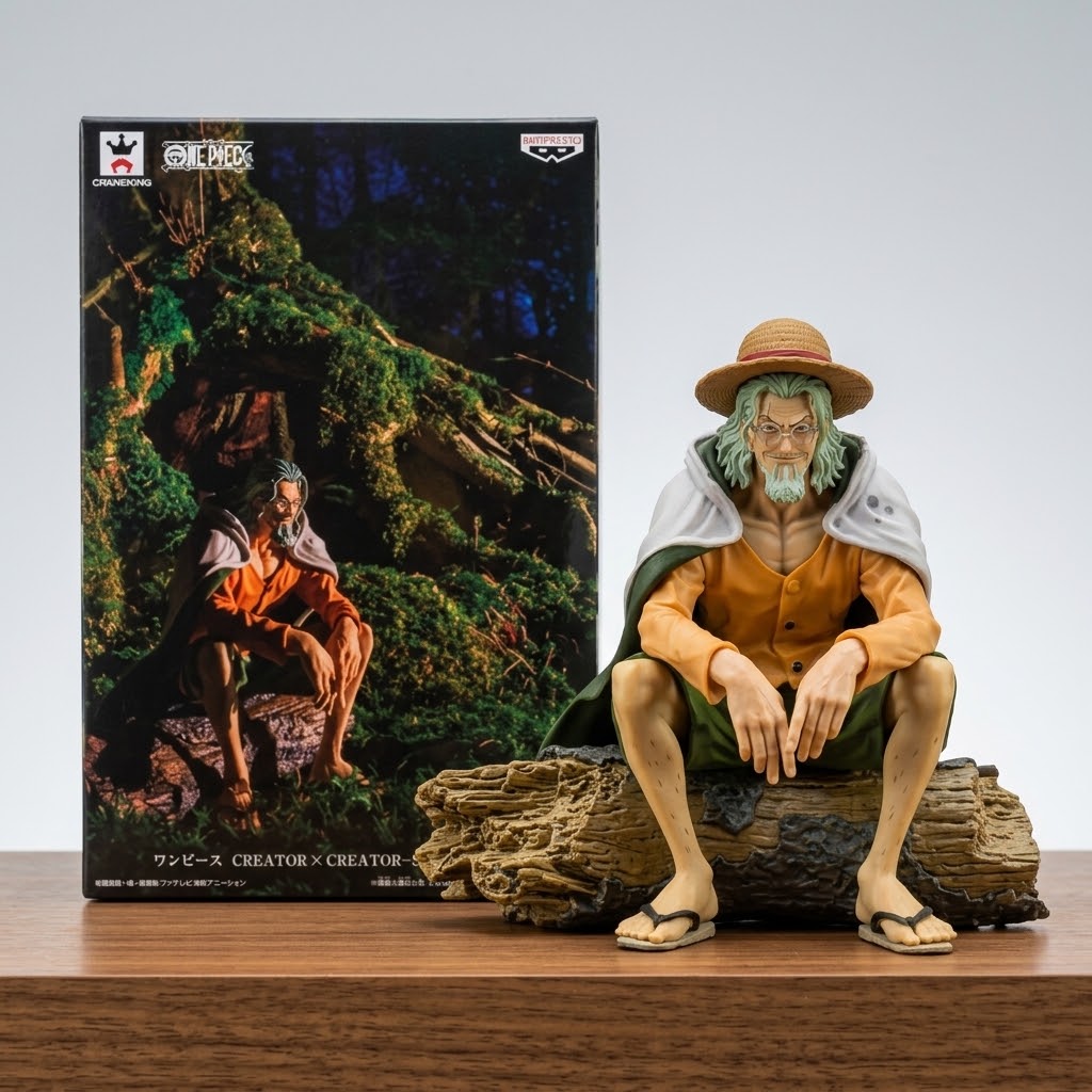 One Piece: Silvers Rayleigh "Dark King" Sitting on Log Collectible Anime Figure