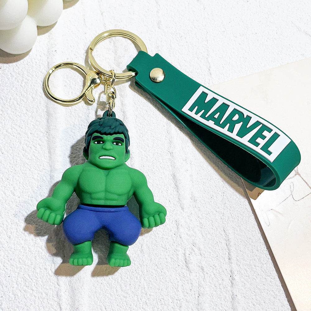 Marvel Incredible Hulk 3D Keychain – Premium Chibi Superhero Keyring with Wrist Strap