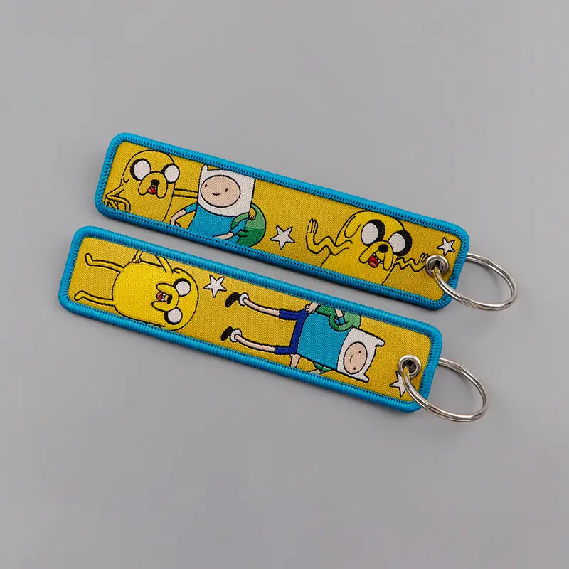 ADVENTURE TIME FINN & JAKE EMBROIDERED CLOTH KEYCHAIN