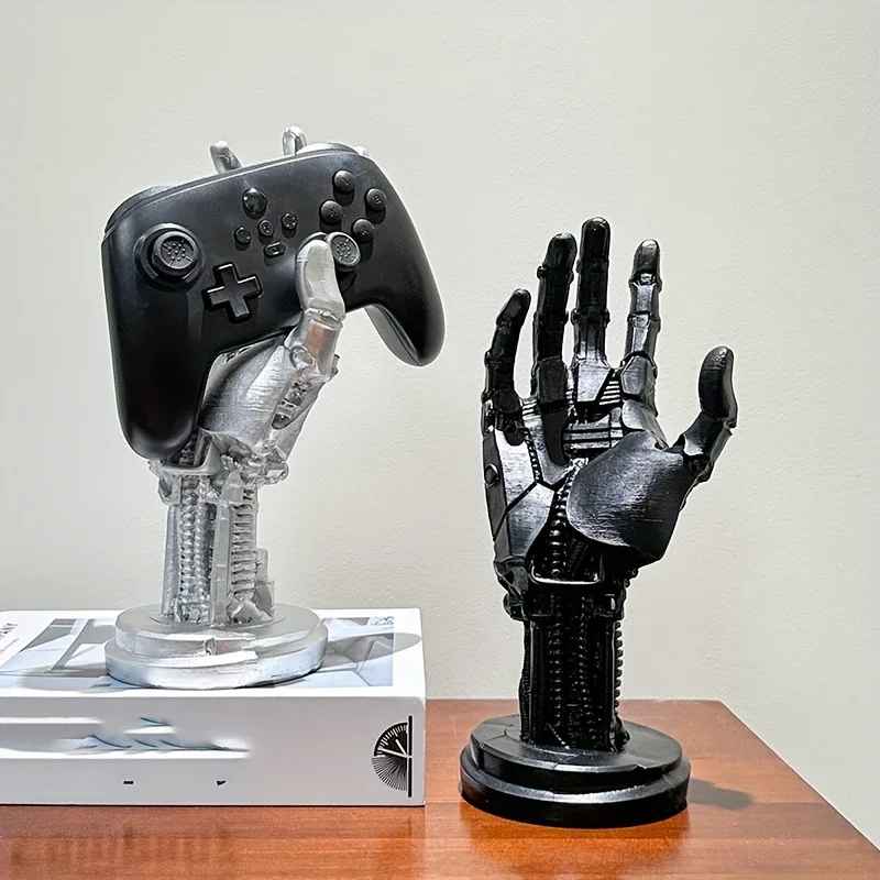 Cyberpunk Robot Hand Statue | Black Mechanical Hand Desk Decor | Geekzillaa