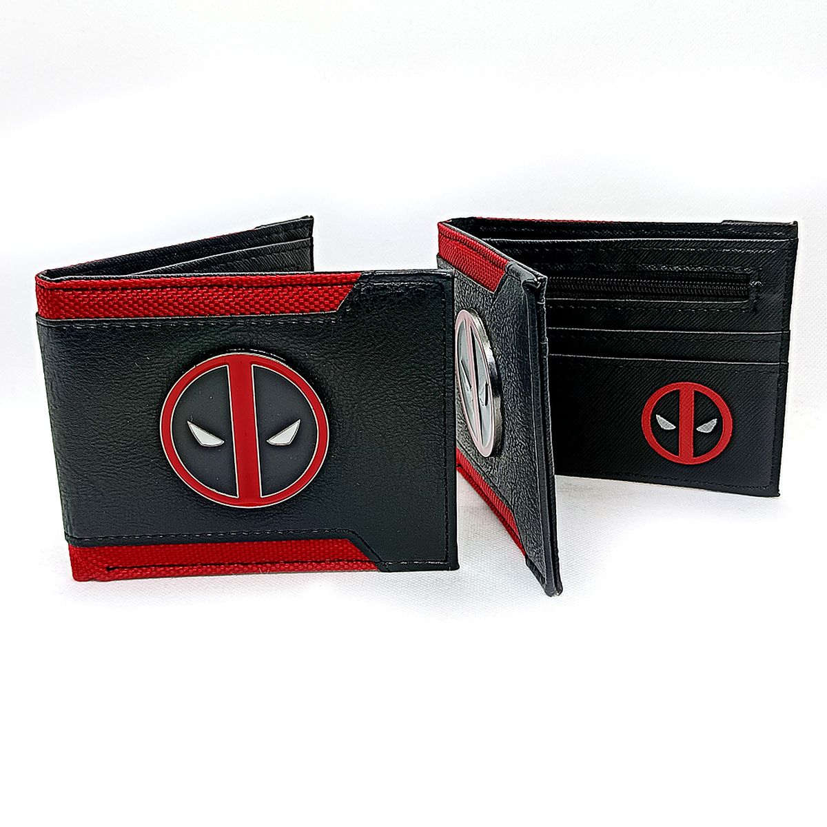 Official Marvel Deadpool Bifold Wallet - Red & Black Faux Leather