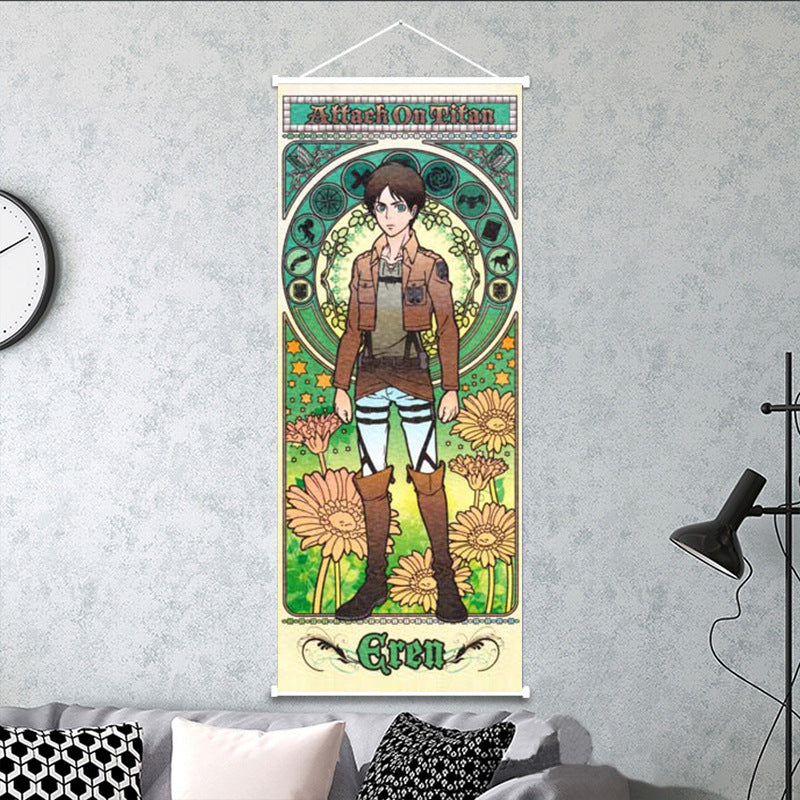 βοΈ π‘οΈ Attack on Titan Wall Scroll Set β Eren, Mikasa, Armin & Levi