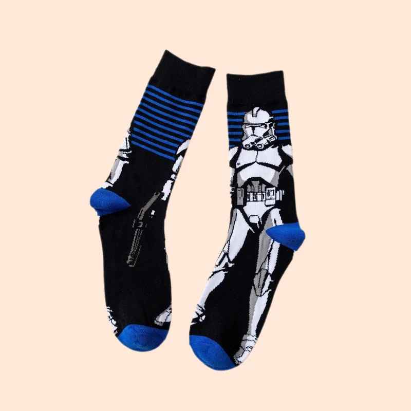 Star Wars Darth Vader and storm trooper Socks | Lightsaber Black Crew Socks Dark Side Sci-Fi Merch | Geekzillaa
