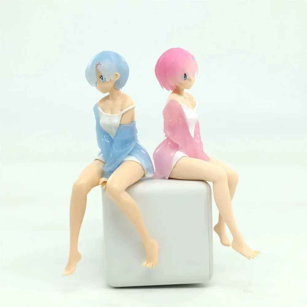 Zero Rem & Ram Seated Maid Figures – Sitting Pose Anime Twin Statues