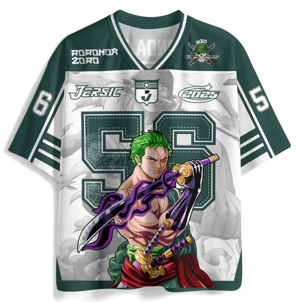 The Pirate Hunter Heavyweight Jersey – Premium Roronoa Zoro Oversized Streetwear | Geekzilla