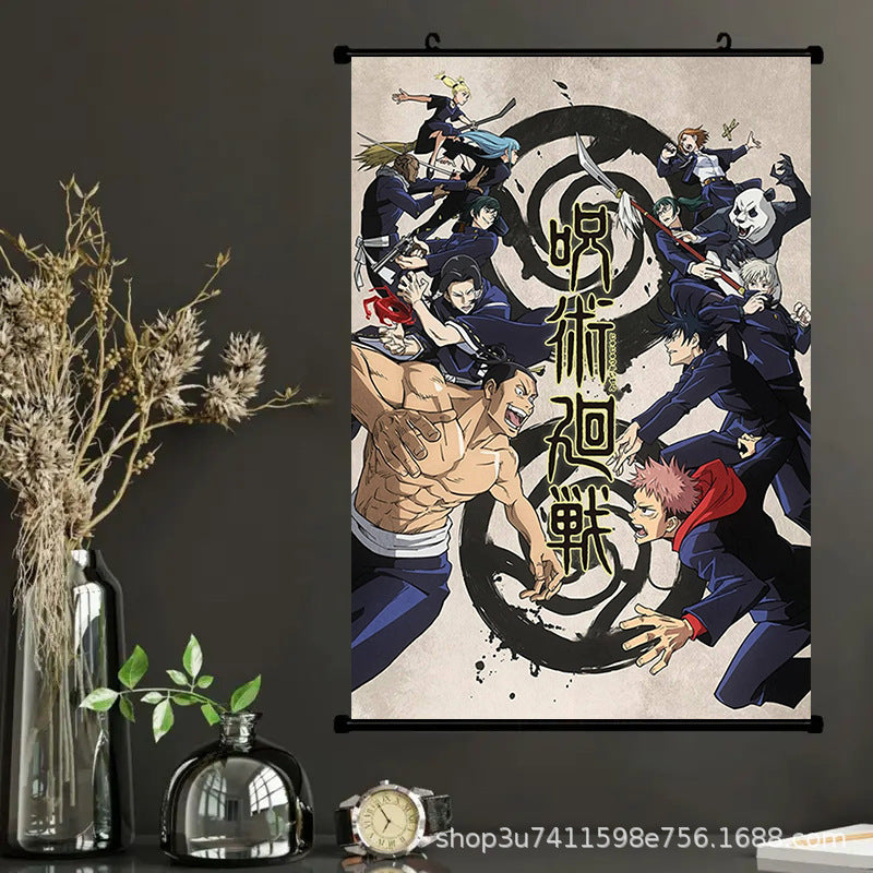 π Jujutsu Kaisen Wall Scroll β Gojo, Yuji, Sukuna & Team (50x75 cm)