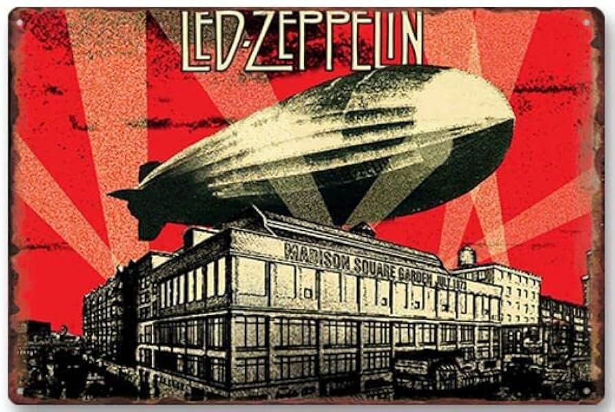 Led Zeppelin Madison Square Garden 1973 Metal Poster