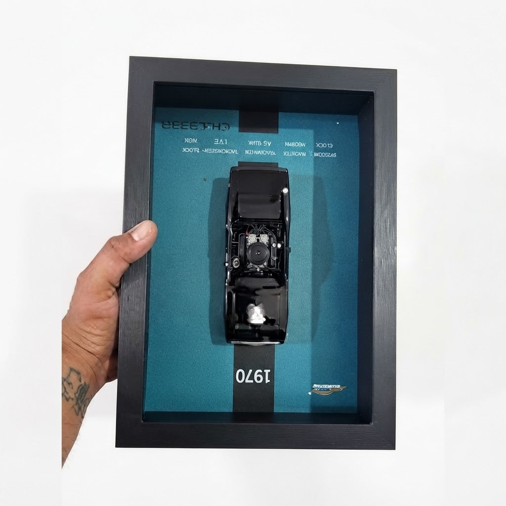 Collectible Automotive Shadow Box Display: BMW M GTE & 1970 Dodge