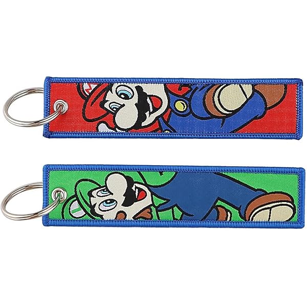SUPER MARIO BROS. EMBROIDERED CLOTH KEYCHAIN