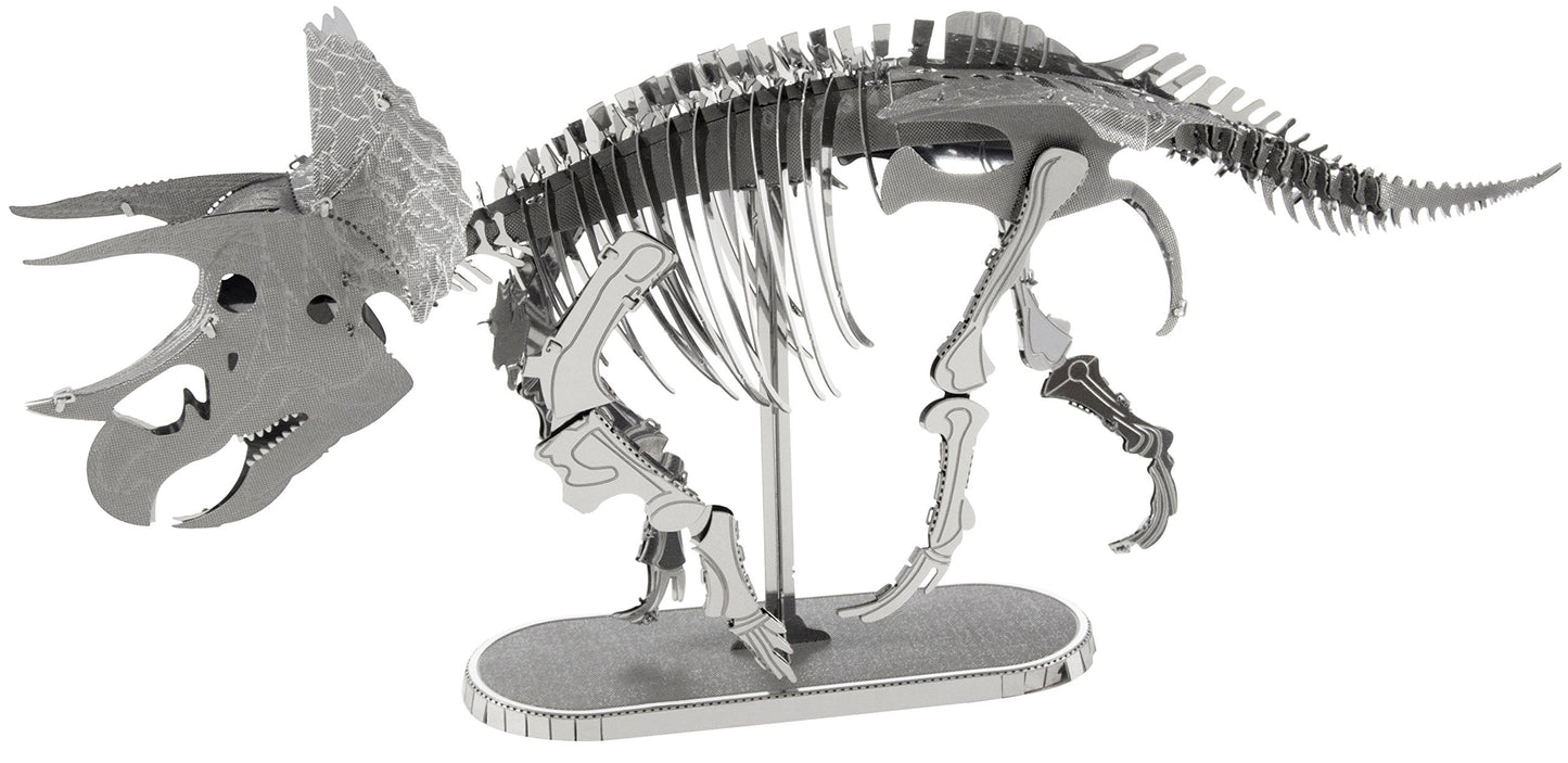 3D Triceratops Skeleton DIY Metal Model Kit – Premium Laser-Cut Three-Horned Dinosaur Miniature Puzzle