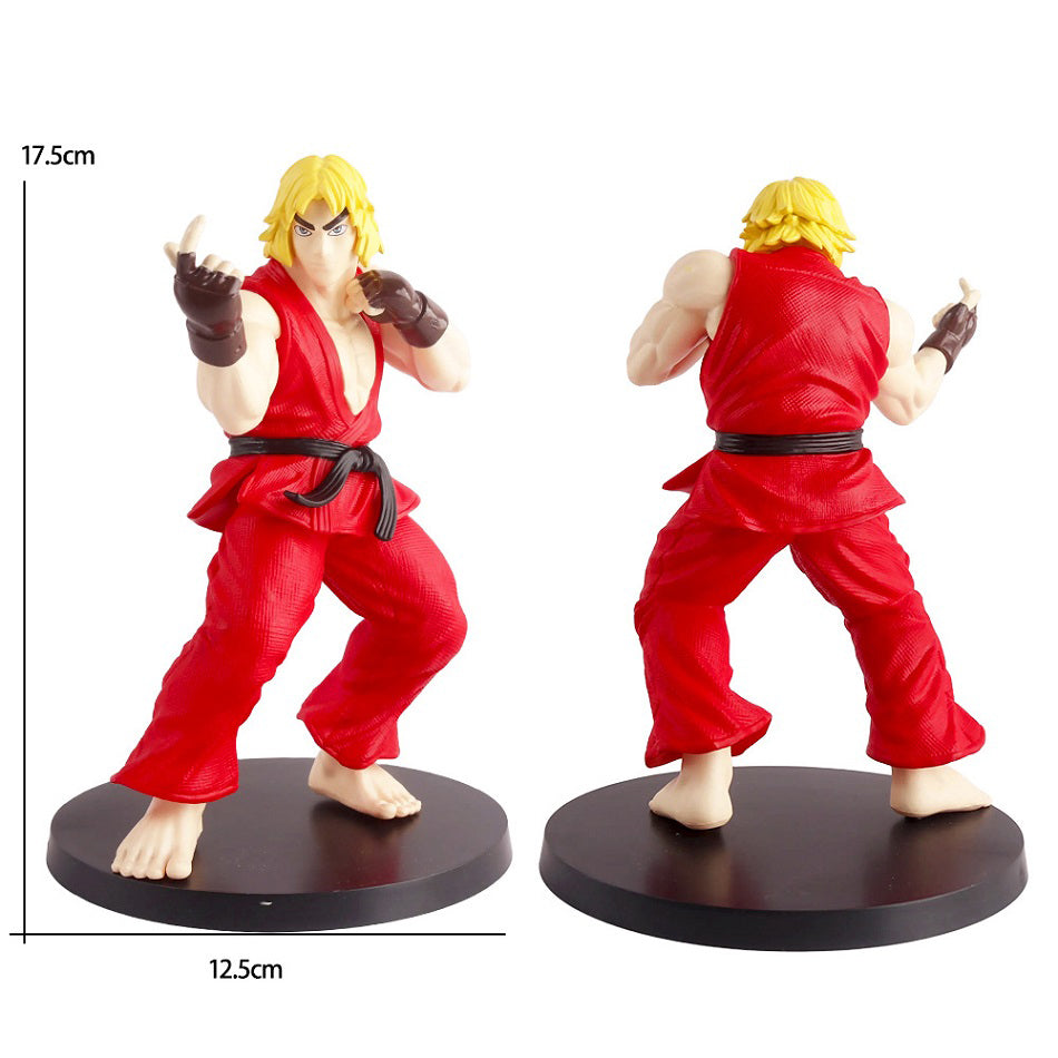 Street Fighter Ken Masters Collectible Figure – 17.5cm Classic Red Gi Action Statue