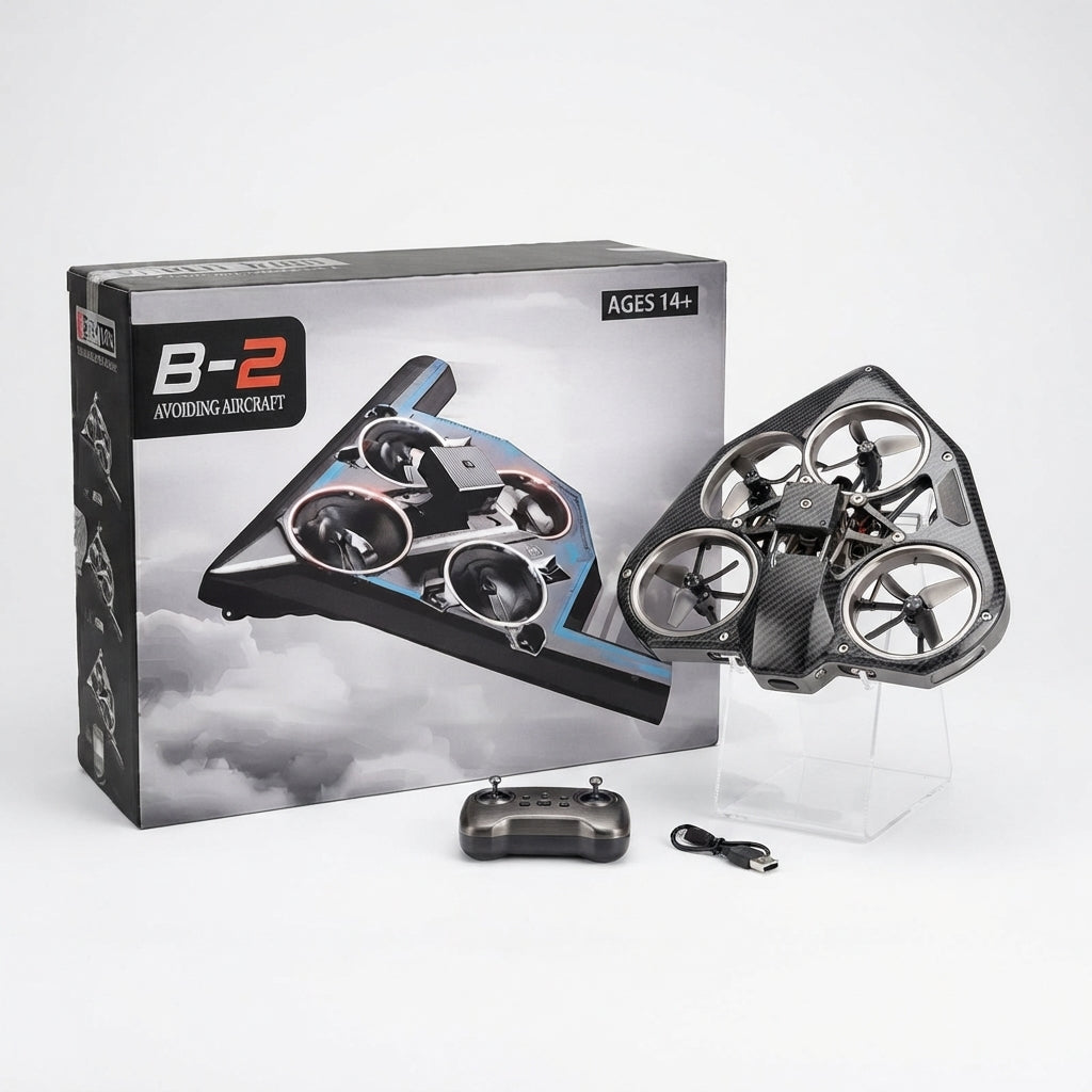 B-2 Stealth Bomber RC Obstacle-Avoiding Aircraft – Multi-Rotor Stunt Drone | Geekzilla