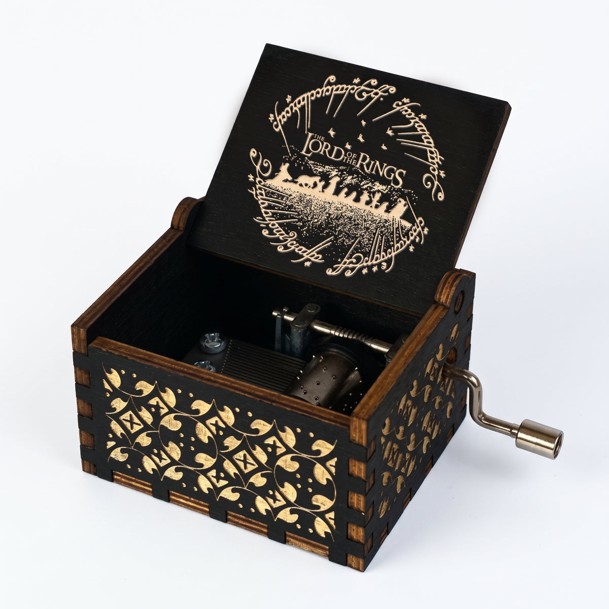 Lord of the Rings Hand-Cranked Wooden Music Box | LOTR Theme