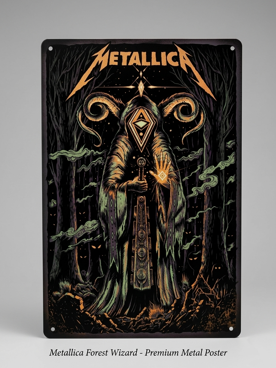 METALLICA "FOREST WIZARD" DARK FANTASY PREMIUM METAL POSTER