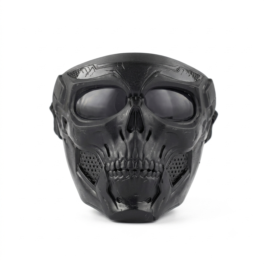 Tactical Airsoft Skull Mask – Full Face Protective Mask with Tinted Goggles | Anti-Fog Breathable Skull Gear for Paintball, Hunting & Costume Cosplay