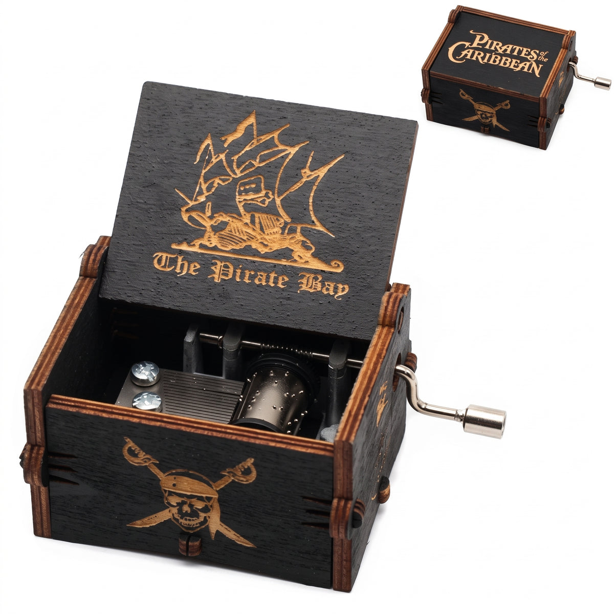 Pirates of the Caribbean Hand-Cranked Wooden Music Box | Theme Song