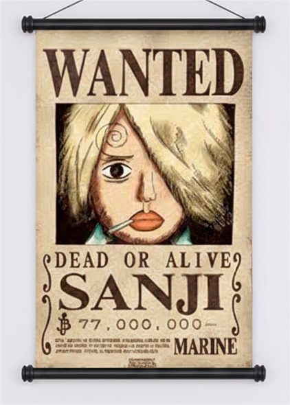 One Piece "Black Leg" Sanji Wanted Poster Wall Scroll