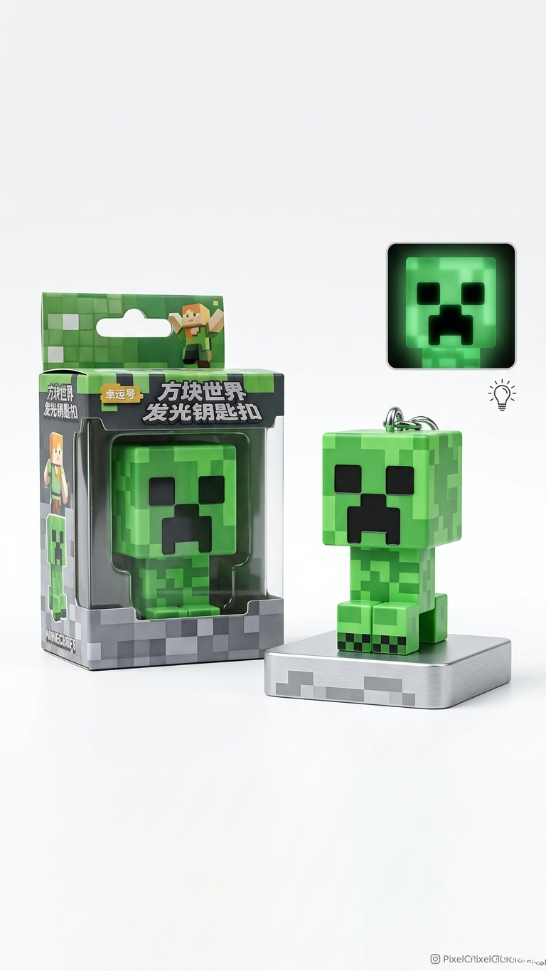 MINECRAFT "LUMINOUS CREEPER" PREMIUM KEYCHAIN
