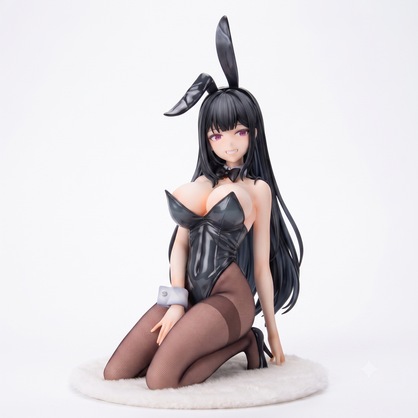 Anime Bunny Girl Figure – Kneeling Black Suit Statue Decor - 18 cm