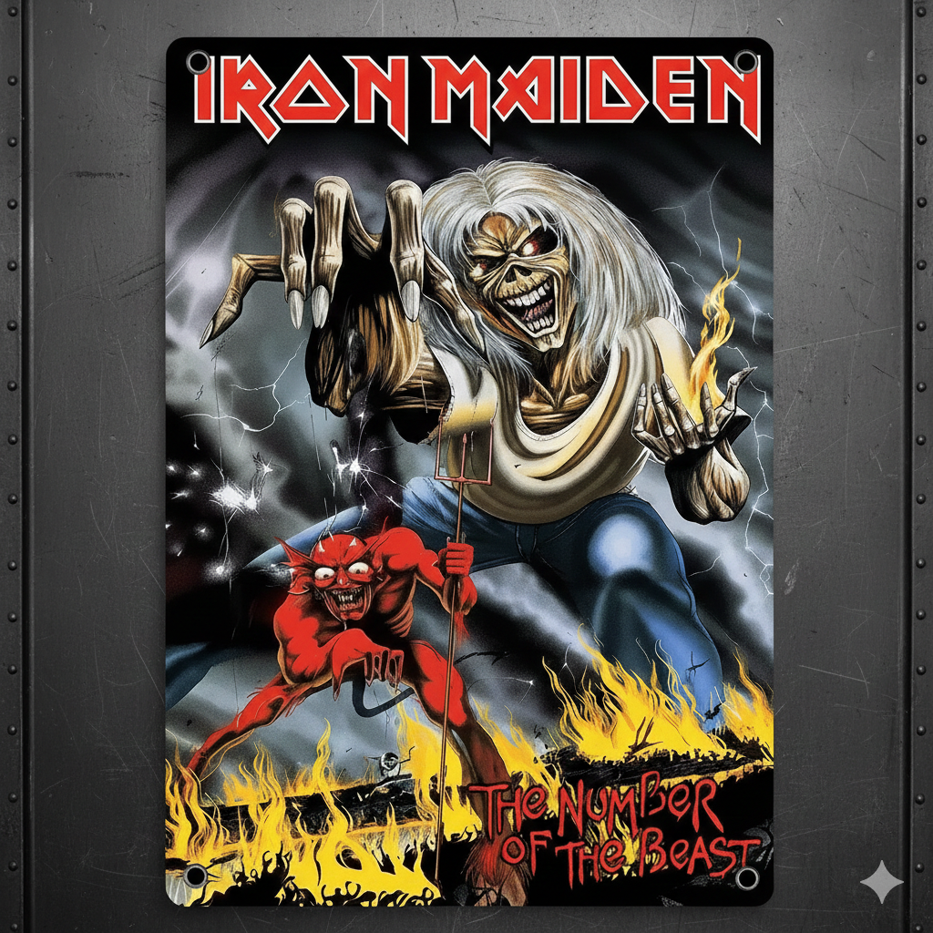 Iron Maiden "Number of the Beast" Vintage Metal Poster