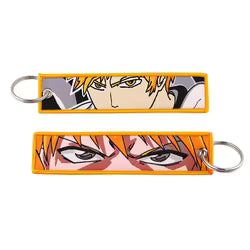 BLEACH "ICHIGO KUROSAKI" EMBROIDERED FLIGHT TAG KEYCHAINS