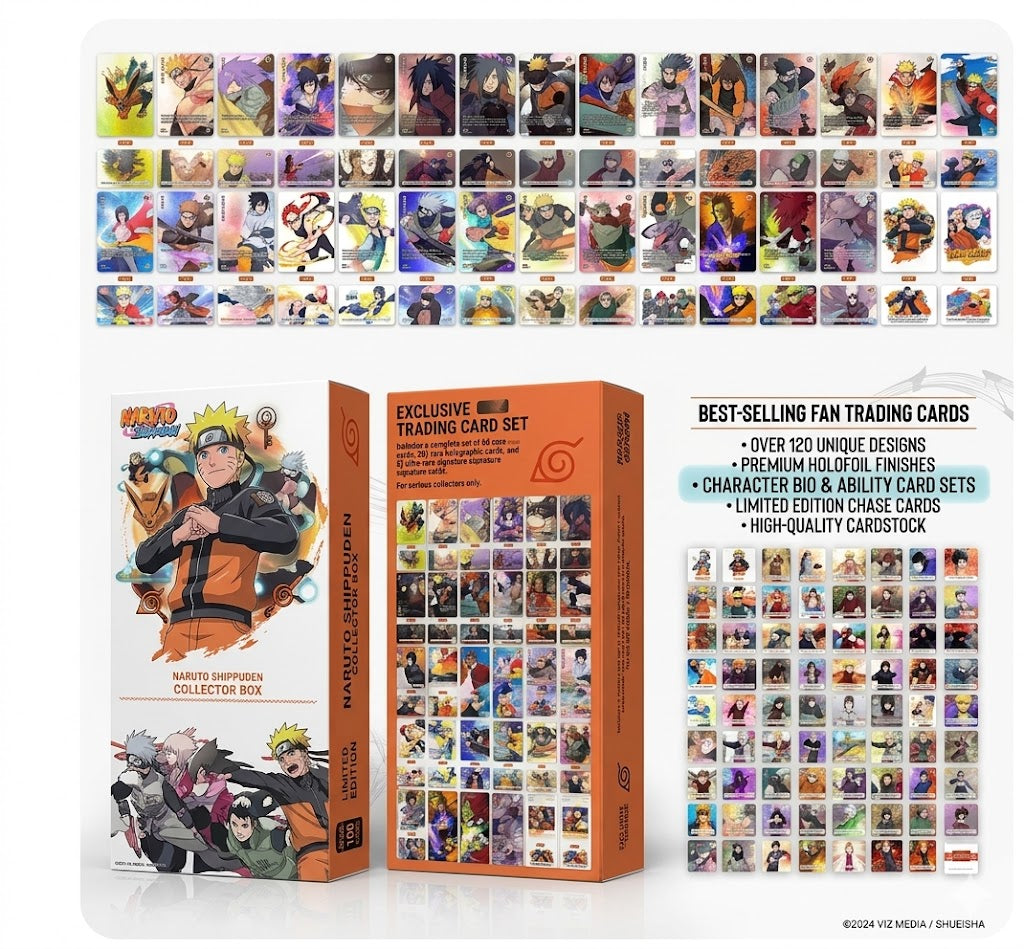 Naruto Shippuden Deluxe Trading Card Set – Premium Anime Postcard & Holofoil Collector Box