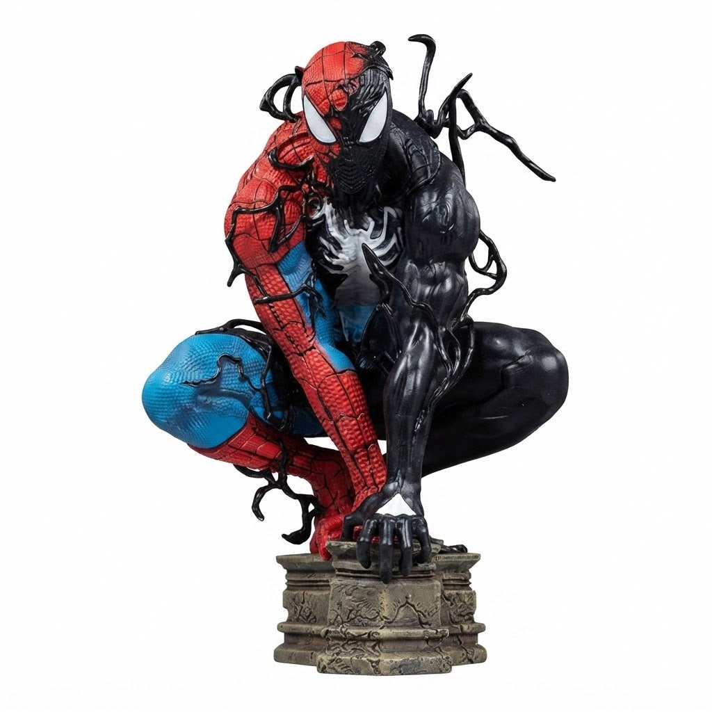 Spider-Man vs Symbiote Transition Collectible Figurine – Premium Diorama Statue Model | Geekzilla