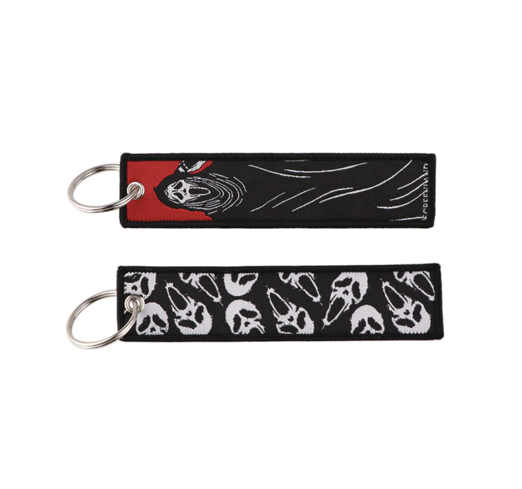 SCREAM EMBROIDERED CLOTH KEYCHAINS