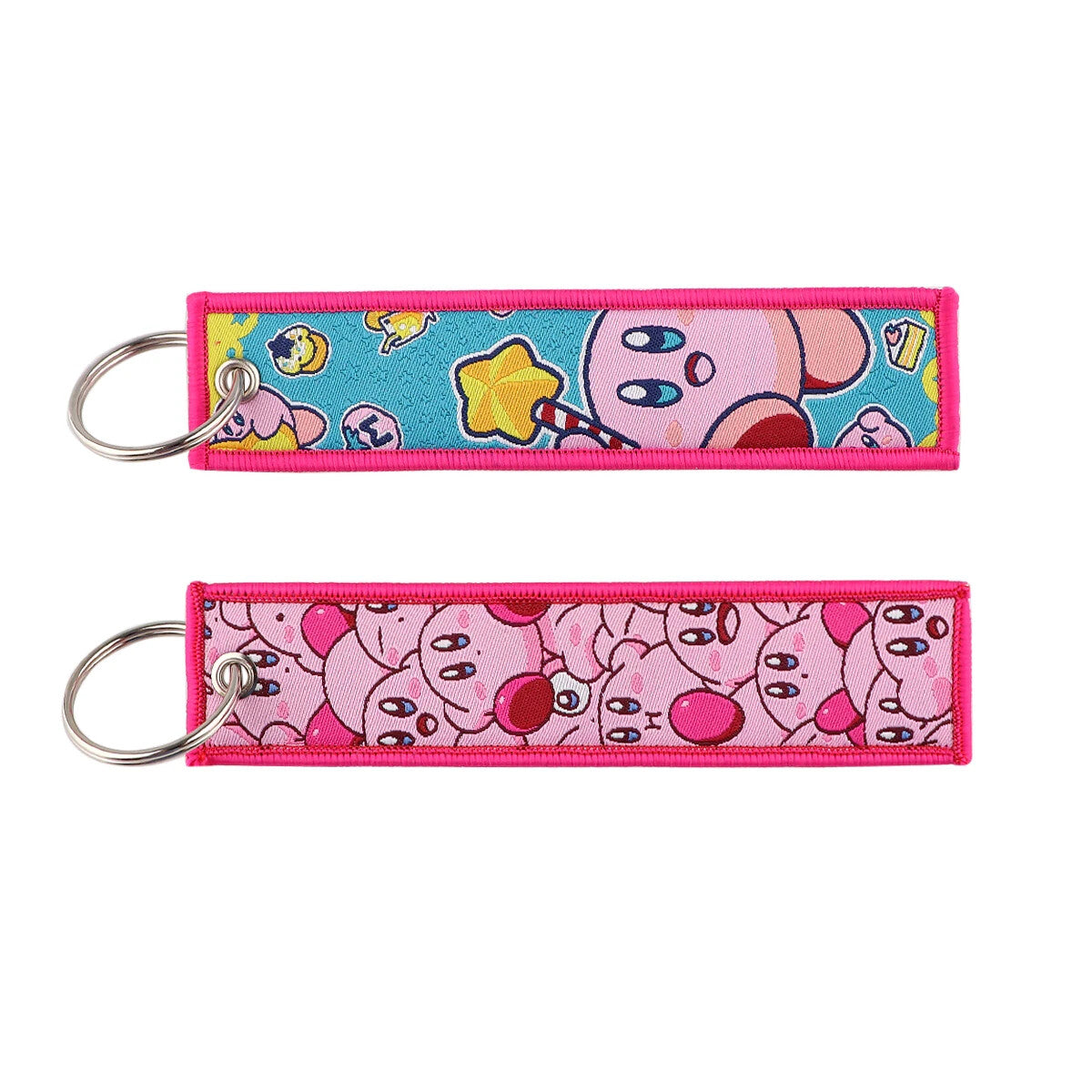 KIRBY "STAR RIDE" EMBROIDERED CLOTH KEYCHAIN