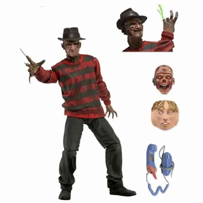 Freddy Krueger Action Figure - A Nightmare on Elm Street 3: Dream Warriors Ultimate Edition | 7" Horror Collectible with Elm Street House Miniature