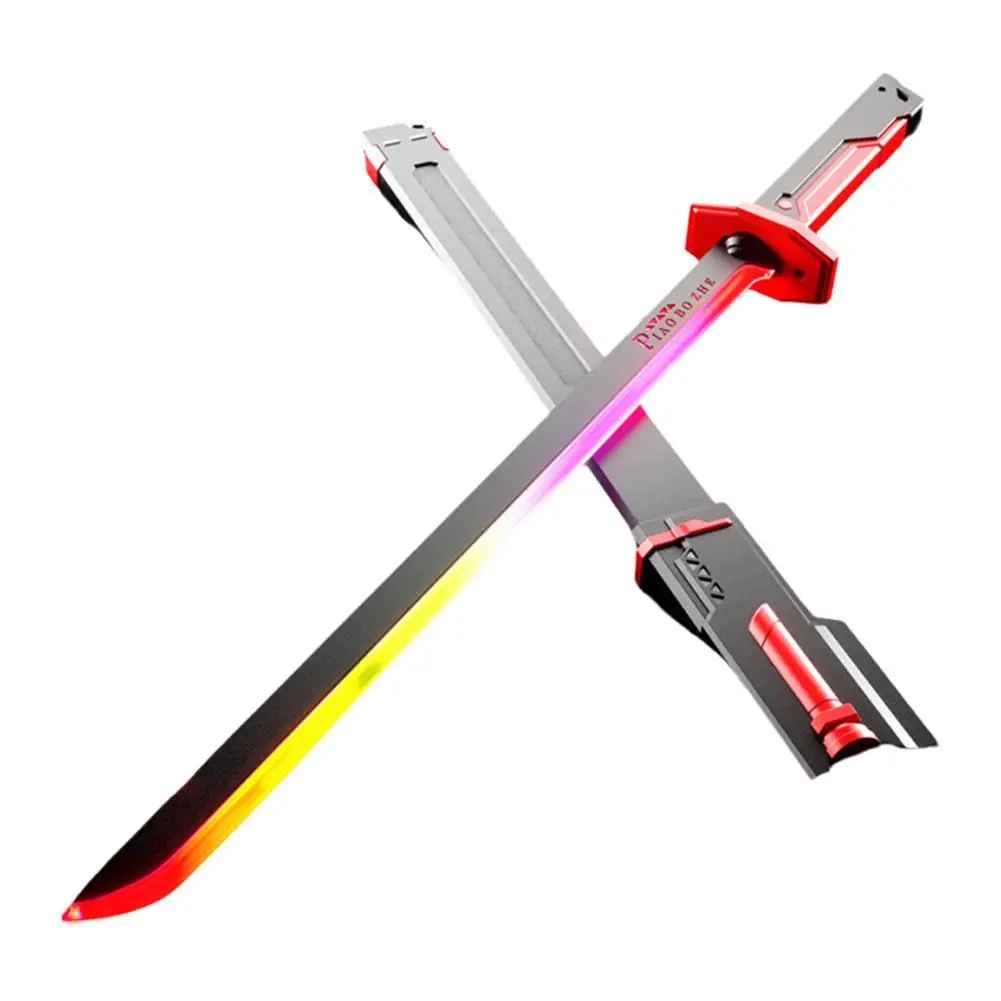 Cyberpunk "Piao Bo Zhe" Light-Up Sci-Fi Katana – Futuristic Sword replica with Interactive Draw-Spark, Smoke Effects & Color-Changing LED Display