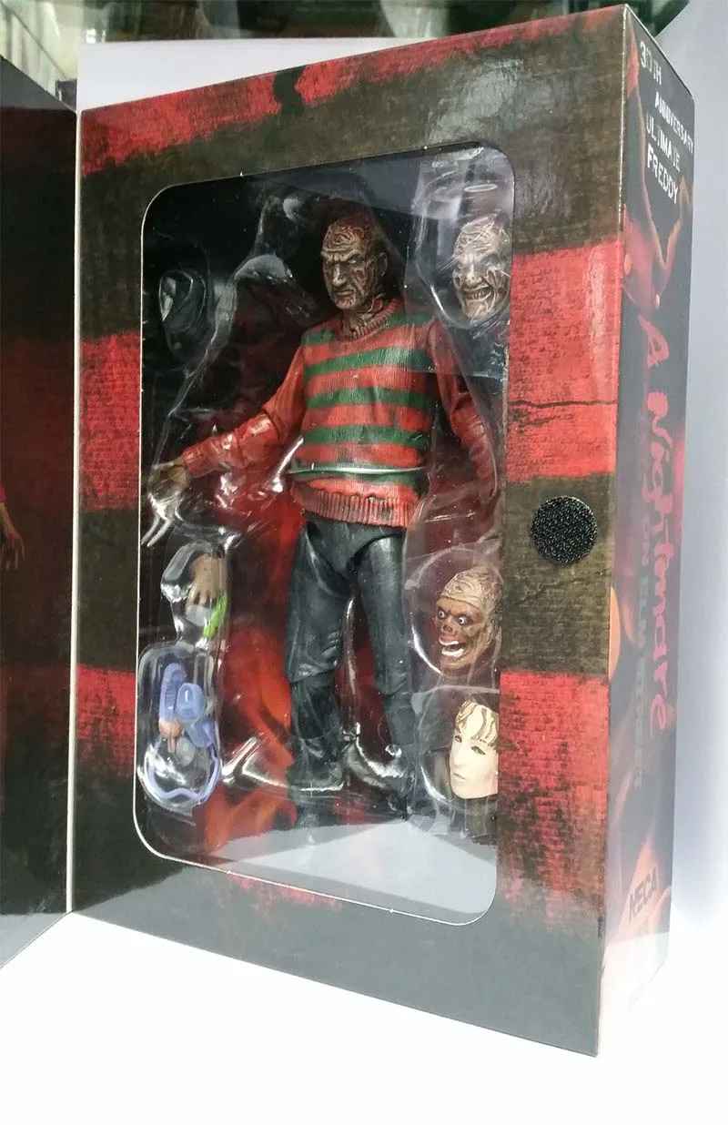 Freddy Krueger Action Figure - A Nightmare on Elm Street 3: Dream Warriors Ultimate Edition | 7" Horror Collectible with Elm Street House Miniature
