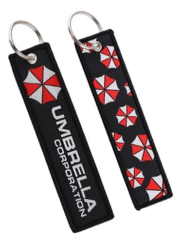 RESIDENT EVIL UMBRELLA CORPORATION EMBROIDERED CLOTH KEYCHAIN