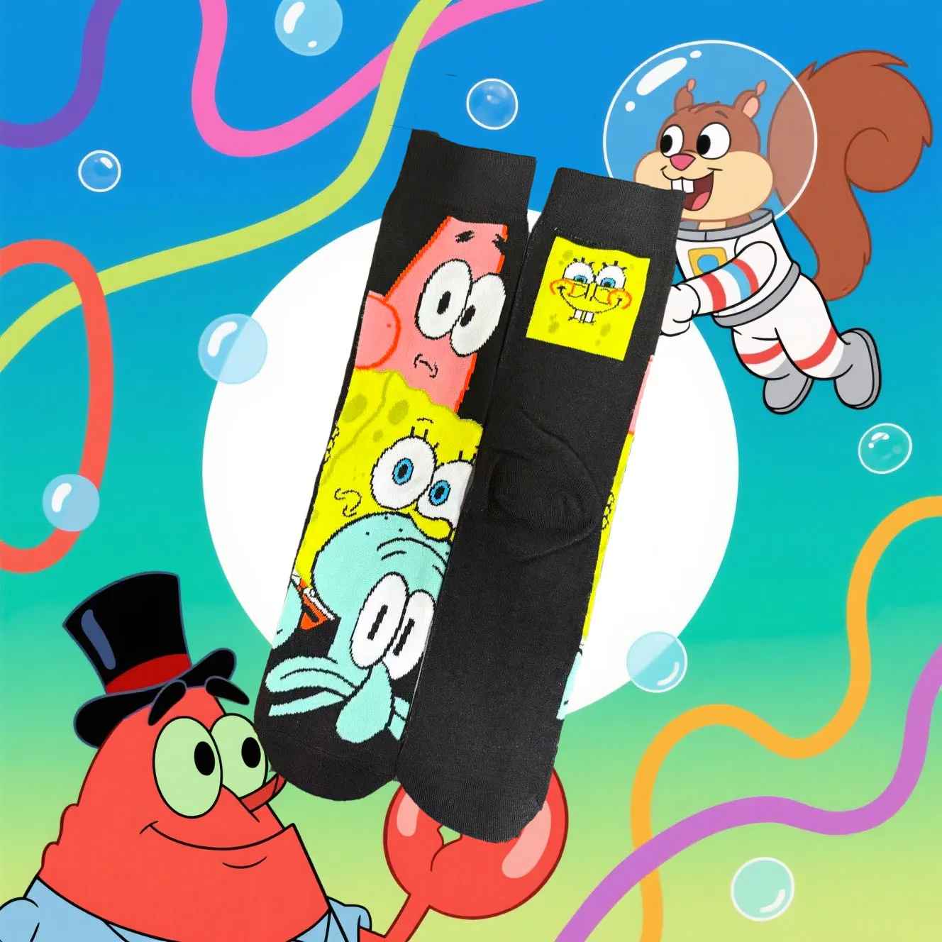 SpongeBob SquarePants Socks | Patrick Star & Squidward Crew Socks Cartoon Merchandise | Geekzillaa