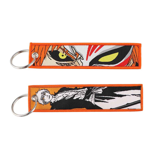 BLEACH "ICHIGO KUROSAKI" EMBROIDERED FLIGHT TAG KEYCHAINS