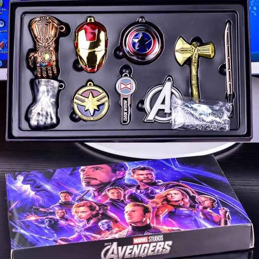 Very high quality collector's Marvel Avengers Endgame  – Thor Axe, Iron Man Helmet, Thanos Infinity Gauntlet | Action Figure Ornaments & Car Key Pendants