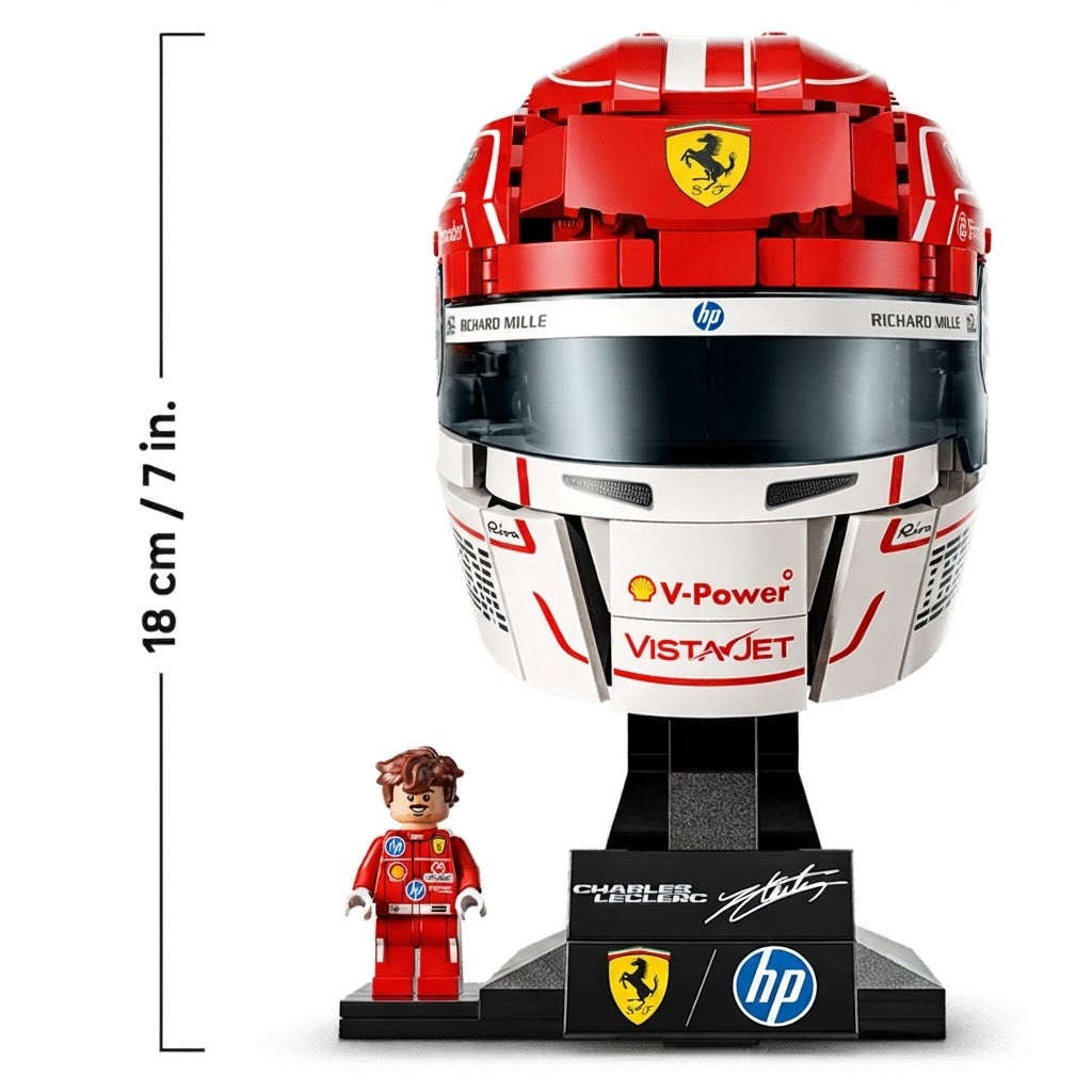 Scuderia Ferrari Charles Leclerc Helmet Building Set – Collector F1 Brick Model (886 Pieces)