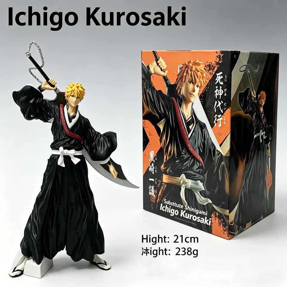Bleach Ichigo Kurosaki Action Figure – 21cm  Shinigami Statue with Zangetsu Sword