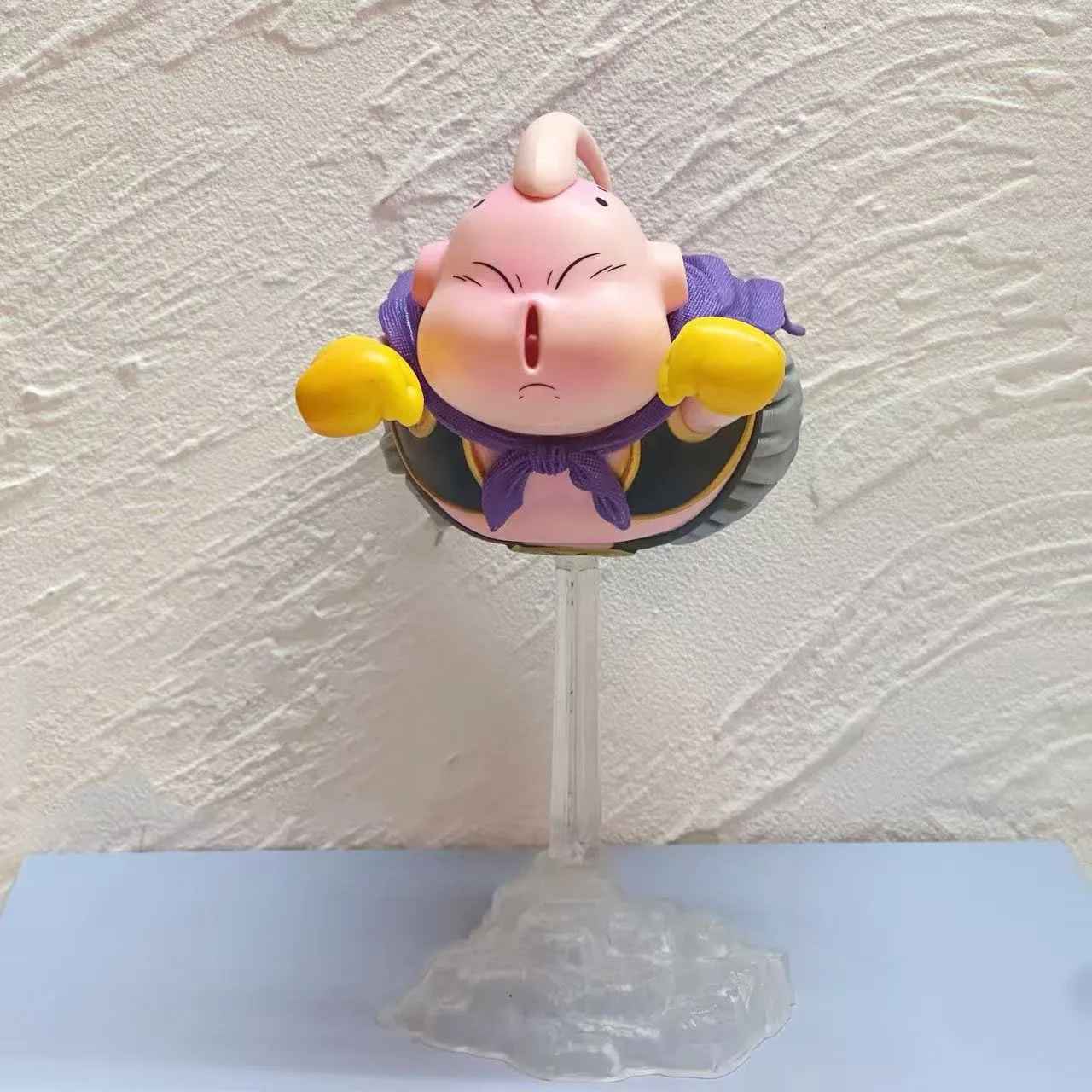 Dragon Ball Z Majin Buu Action Figure – Chibi Levitating Flight Pose Statue, Innocent Fat Buu Premium Anime Collectible Figurine with Display Stand