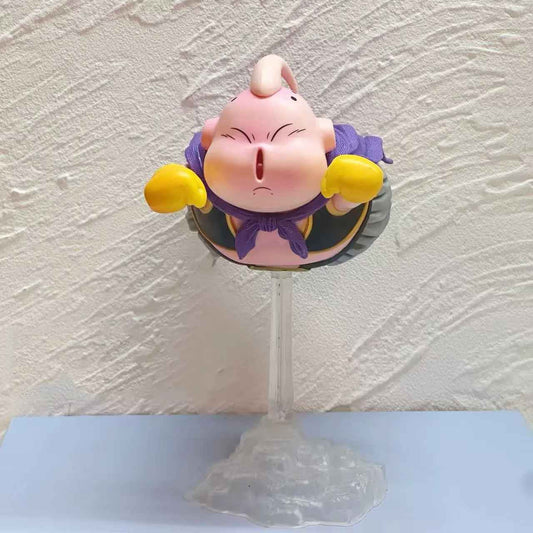 Dragon Ball Z Majin Buu Action Figure – Chibi Levitating Flight Pose Statue, Innocent Fat Buu Premium Anime Collectible Figurine with Display Stand