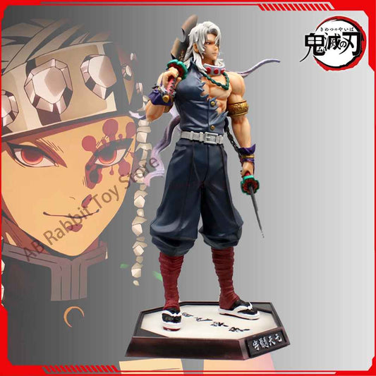 Tengen Uzui Figure - Demon Slayer Entertainment District Arc Statue | Battle-Worn Sound Hashira Collectible | 10" Action Figure