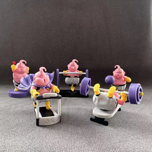 5pcs/set Fitness Body Building Dragon Ball Majin Buu Cute figure Collection Model Toys