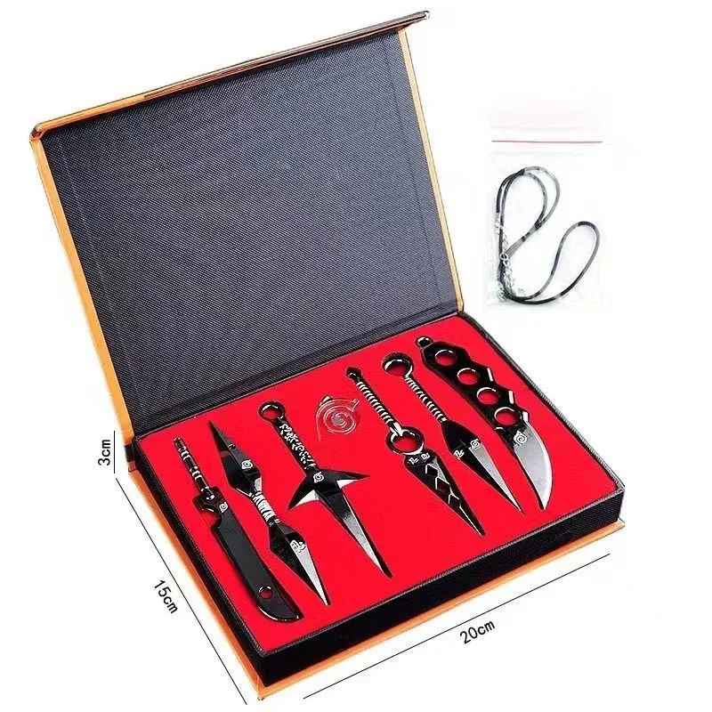 Naruto Uzumaki Sasuke Kakashi Shuriken Arms Kunai Ninja Metal Collectible Set