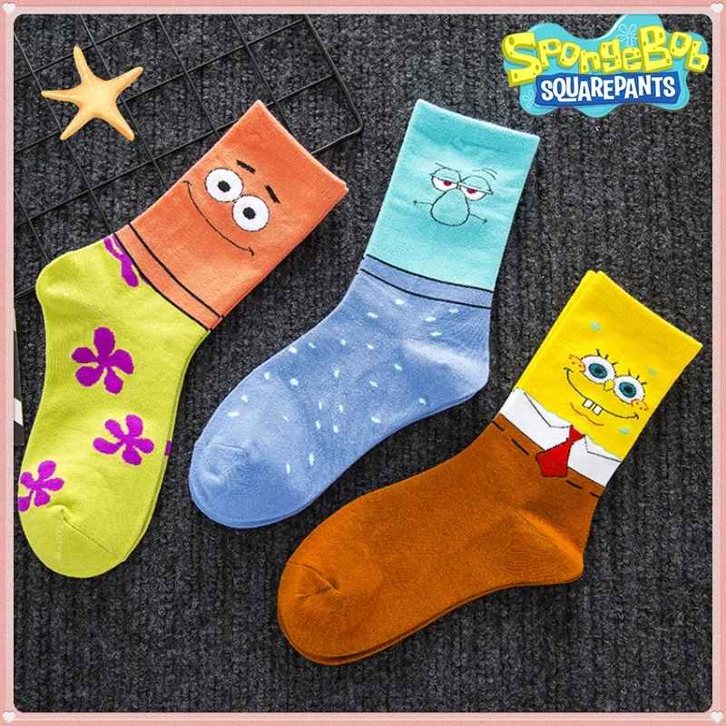SpongeBob SquarePants Socks | Patrick Star & Squidward Crew Socks Cartoon Merchandise | Geekzillaa