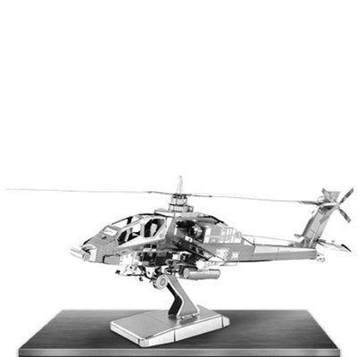 3D Military Attack Helicopter DIY Metal Model Kit – Premium Laser-Cut Stainless Steel Aviation Puzzle