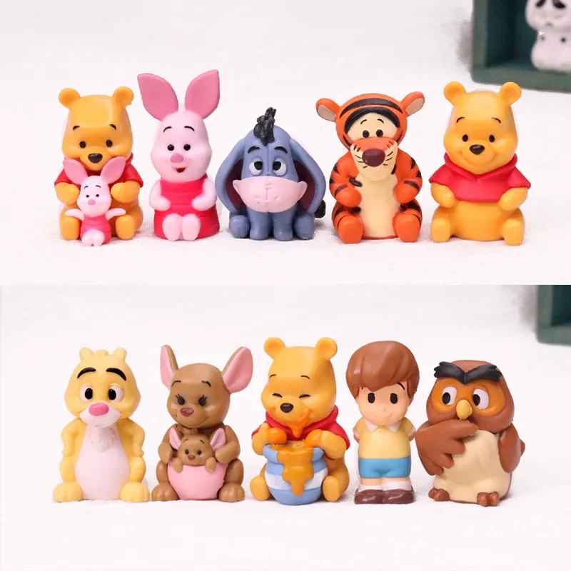10-Piece Winnie the Pooh & Friends Figure Set | Disney Hundred Acre Wood Collectibles | Pooh, Tigger, Eeyore & Piglet Miniatures