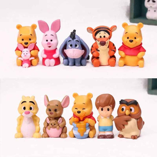 10-Piece Winnie the Pooh & Friends Figure Set | Disney Hundred Acre Wood Collectibles | Pooh, Tigger, Eeyore & Piglet Miniatures