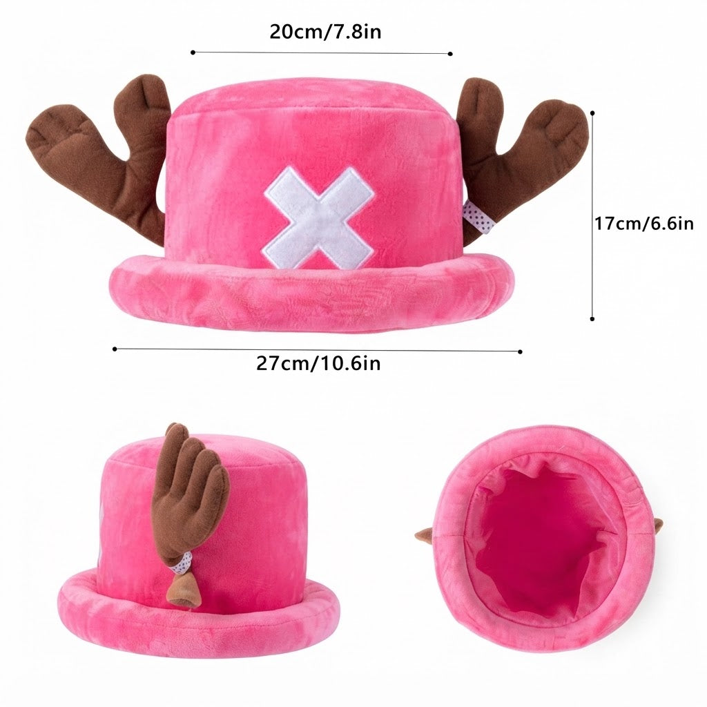One Piece Tony Tony Chopper Cosplay Plush Hat with Antlers