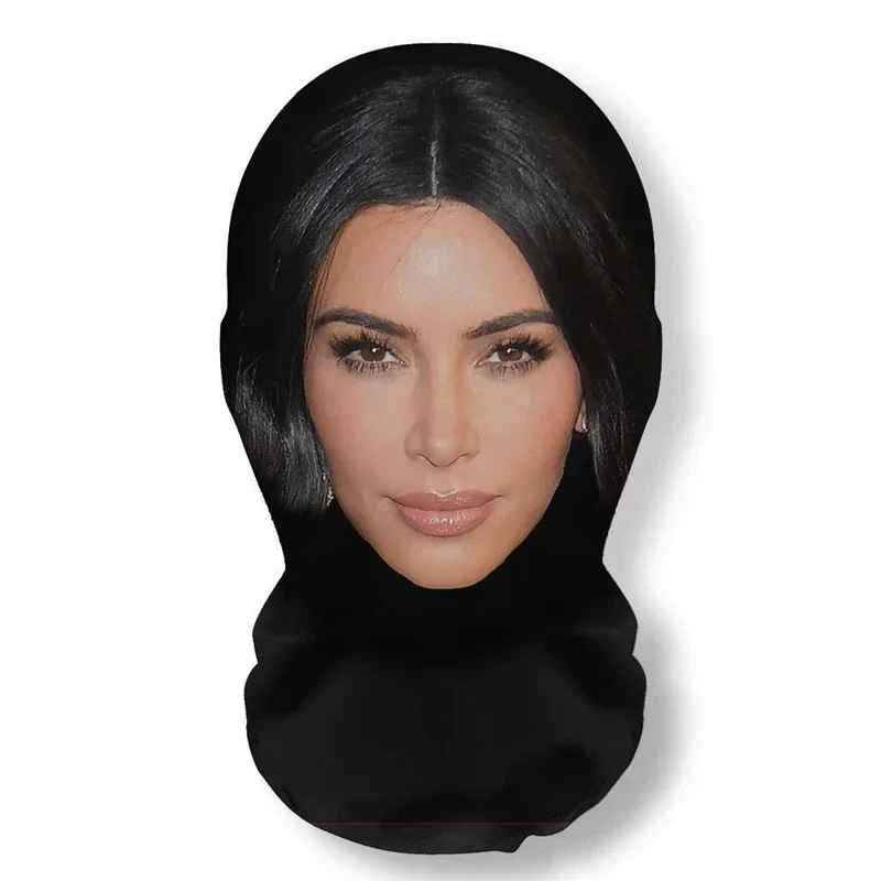 Novelty 3D Graphic Face Balaclava – Funny Celebrity & Pop Culture Printed Full Face Mask, Breathable Windproof Cosplay Neck Gaiter