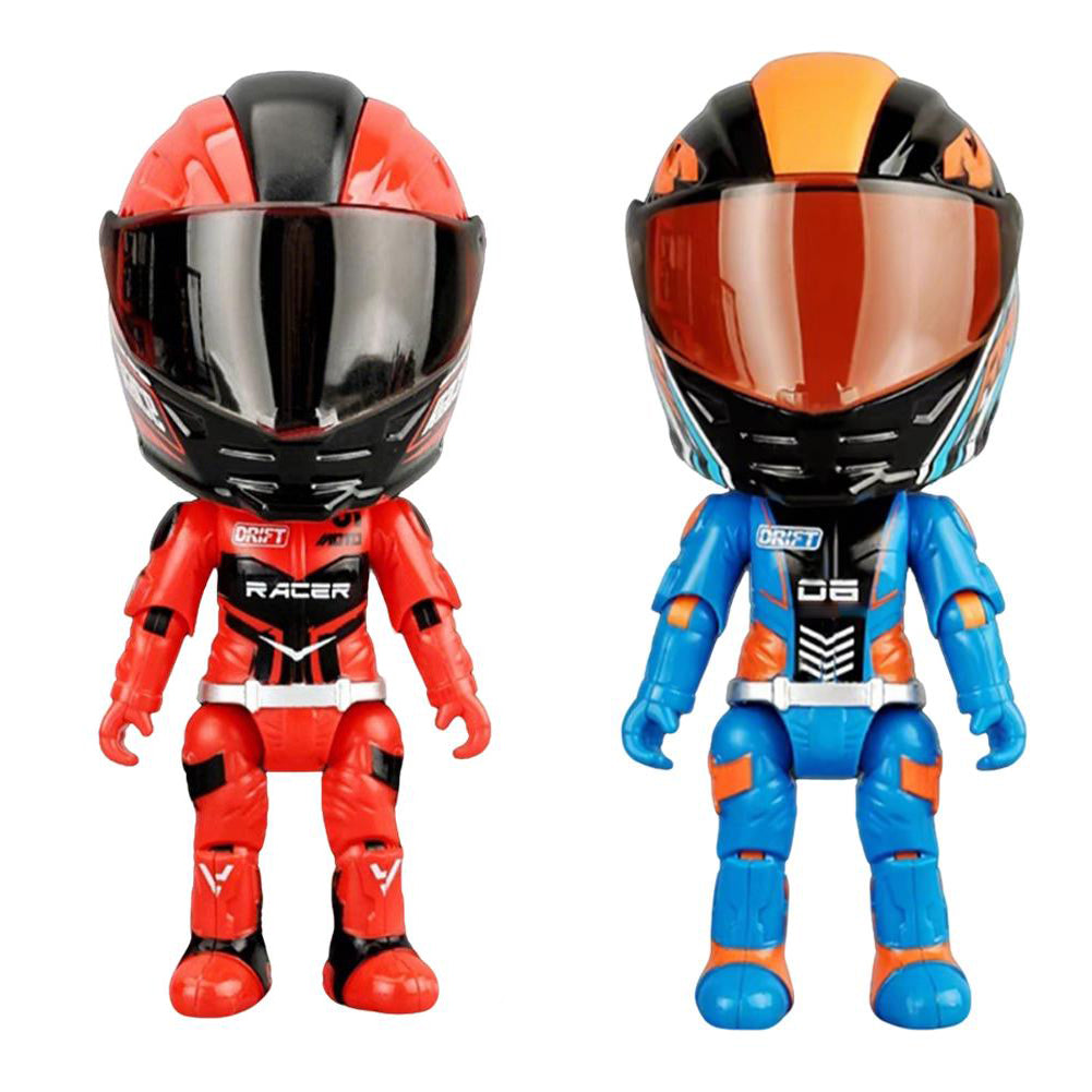 Moto Rider Q-Spec Action Figure – Simulated Helmet Racing Doll Model | Geekzilla